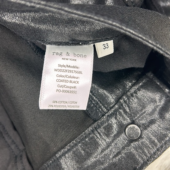 Rag & Bone Casey High-Rise Ankle Flare Coated Black - Picture 6 of 9